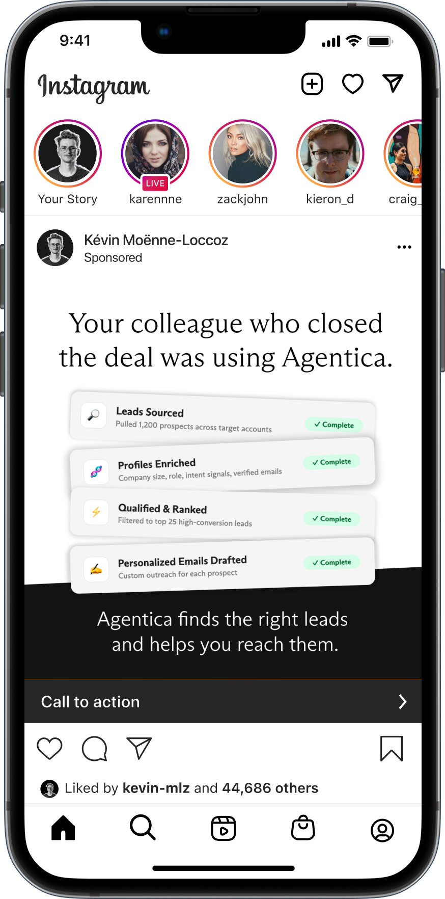 Instagram feed ad